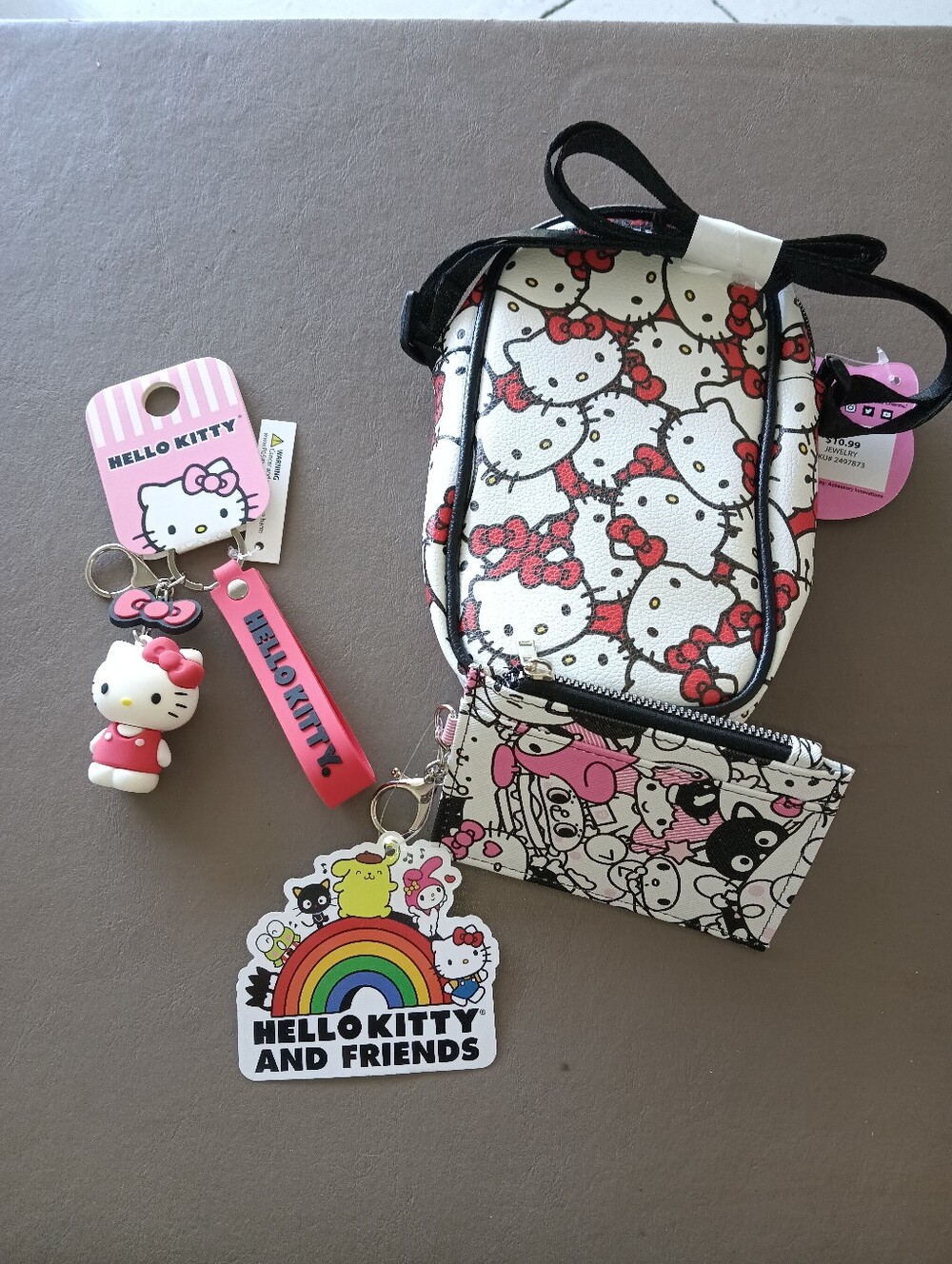 Hello Kitty Crossbody Bag and Accessories Set - White & Pink